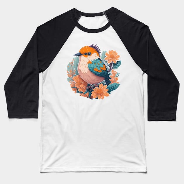 Cute Bird Baseball T-Shirt by charm3596